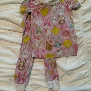 Little Sleepies Pink and Yellow Bunny Pajama Set